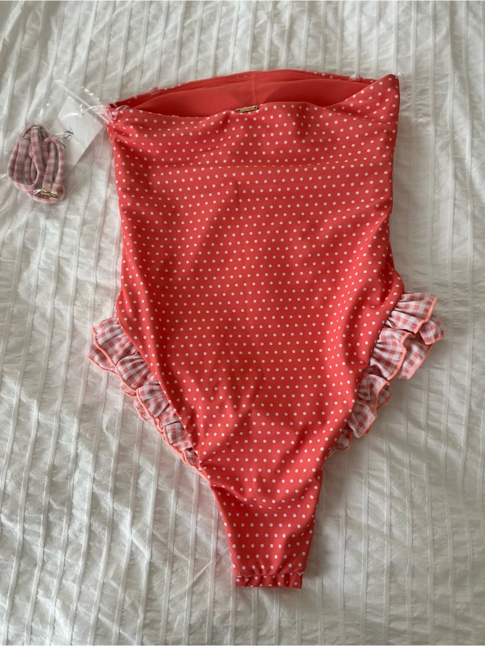 Altar’s State As Revival polka dot ruffle onepice swimsuit  size XS